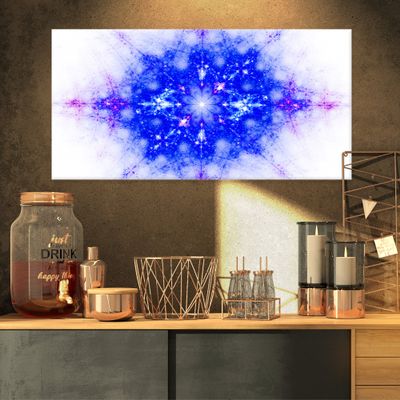 Designart Blue Illustration Pattern-Abstract Digital Art Canvas Print-32x16, 32x16