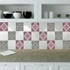 Authentic Tile Stickers by Mi Alma 24 PC Set Spanish Design Wall Tile Decal Perfect for Kitchen Backsplash or Bathroom Tiles Vinyl Art Easy to Install Peel and Stick (6x6 Inch, Rosy Green H219) view 2