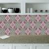 Authentic Tile Stickers by Mi Alma 24 PC Set Spanish Design Wall Tile Decal Perfect for Kitchen Backsplash or Bathroom Tiles Vinyl Art Easy to Install Peel and Stick (6x6 Inch, Rosy Green H219) view 4