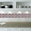 Authentic Tile Stickers by Mi Alma 24 PC Set Spanish Design Wall Tile Decal Perfect for Kitchen Backsplash or Bathroom Tiles Vinyl Art Easy to Install Peel and Stick (8x8 Inch, Rosy Green H219) view 4