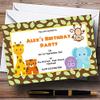 Animal Jungle Theme Personalized Birthday Party Invitations view 1