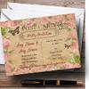 Pink Roses Vintage Shabby Chic Postcard Personalized Anniversary Party Invita... view 1