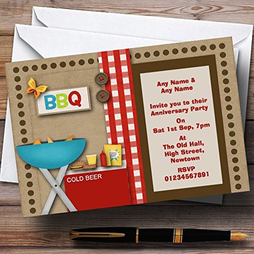 BBQ Theme Wedding Anniversary Party Personalized Invitations