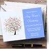 Baby Tree Boy Blue Christening Party Personalized Invitations view 1