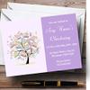 Baby Tree Lilac Christening Party Personalized Invitations view 1