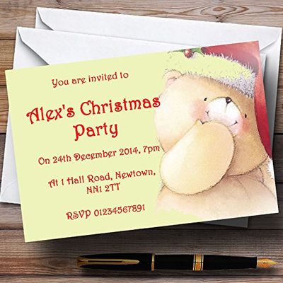 Adorable Bear Personalized Christmas/New Year/Holiday Party Invitations