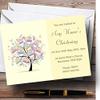 Baby Tree Unisex Yellow Christening Party Personalized Invitations view 1