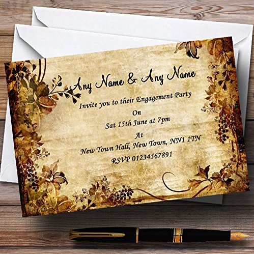 Autumn Colours Vintage Engagement Party Personalized Invitations