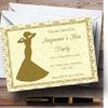 Gold Yellow Classic Personalized Hen Party Invitations view 1