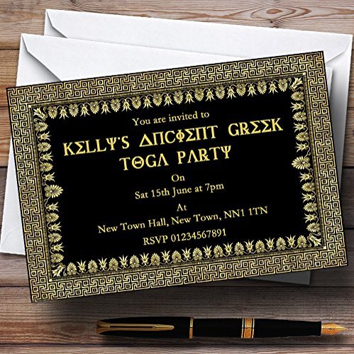 Ancient Greece Greek Toga Personalized Party Invitations