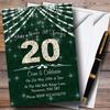 20Th Green & White Bling Sparkle Birthday Party Personalized Invitations view 1