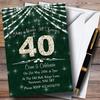 40Th Green & White Bling Sparkle Birthday Party Personalized Invitations view 1