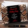 Animal Print Snakeskin Red Personalized Party Invitations view 1