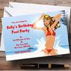 Beach Swimming Pool Personalized Party Invitations view 1