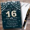 16Th Turquoise & White Bling Sparkle Birthday Party Personalized Invitations view 1