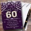 60Th Purple & White Bling Sparkle Birthday Party Personalized Invitations view 1