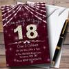 18Th Claret & White Bling Sparkle Birthday Party Personalized Invitations view 1