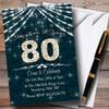 80Th Turquoise & White Bling Sparkle Birthday Party Personalized Invitations view 1