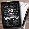 Vintage Chalkboard Style Pink and Blue 20Th Birthday Party Personalized Invit... view 1
