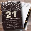 21St Brown & White Bling Sparkle Birthday Party Personalized Invitations view 1