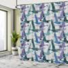 Ambesonne Geese Shower Curtain, Flying Ducks Mallard and Waterfowl Shapes Theme Colorful Abstract Print, Cloth Fabric Bathroom Decor Set with Hooks, 69" W x 70" L, Lilac Green view 4