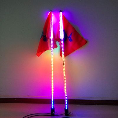 Set of 3 Feet Flexible Multiple Colors Brightest 300LEDs Dream Chasing Color LED Whip Lights Blue-Tooth App Controlled - Accessories for UTV ATV Polaris RZR 4 Wheeler