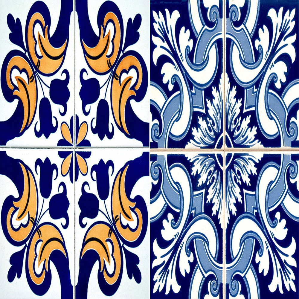 Authentic Tile Stickers by Mi Alma 24 PC Set Spanish Design Wall Tile Decal Perfect for Kitchen Backsplash or Bathroom Tiles Vinyl Art Easy to Install Peel and Stick (6x6 Inch, Golden Blue H221)