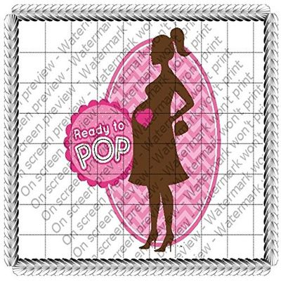 3" Round - Ready To Pop Baby Shower - Edible Cake/Cupcake Party Topper - D421