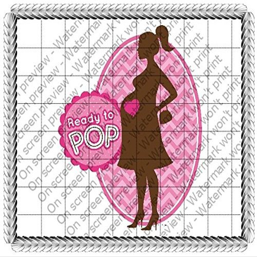 3" Round - Ready To Pop Baby Shower - Edible Cake/Cupcake Party Topper - D421