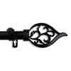 A&F Rod Decor - Dahlia Curtain Rod 1 inch Diameter, 160-240 inch - Black view 1