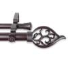 A&F Rod Decor - Dahlia Double Curtain Rod 1 inch Diameter, 160-240 inch - Mahogany view 1