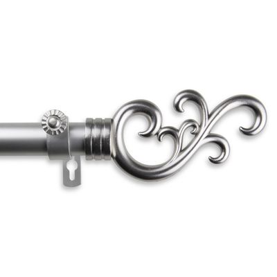A&F Rod Decor - Mirah Curtain Rod 1 inch Diameter, 160-240 inch - Satin Nickel