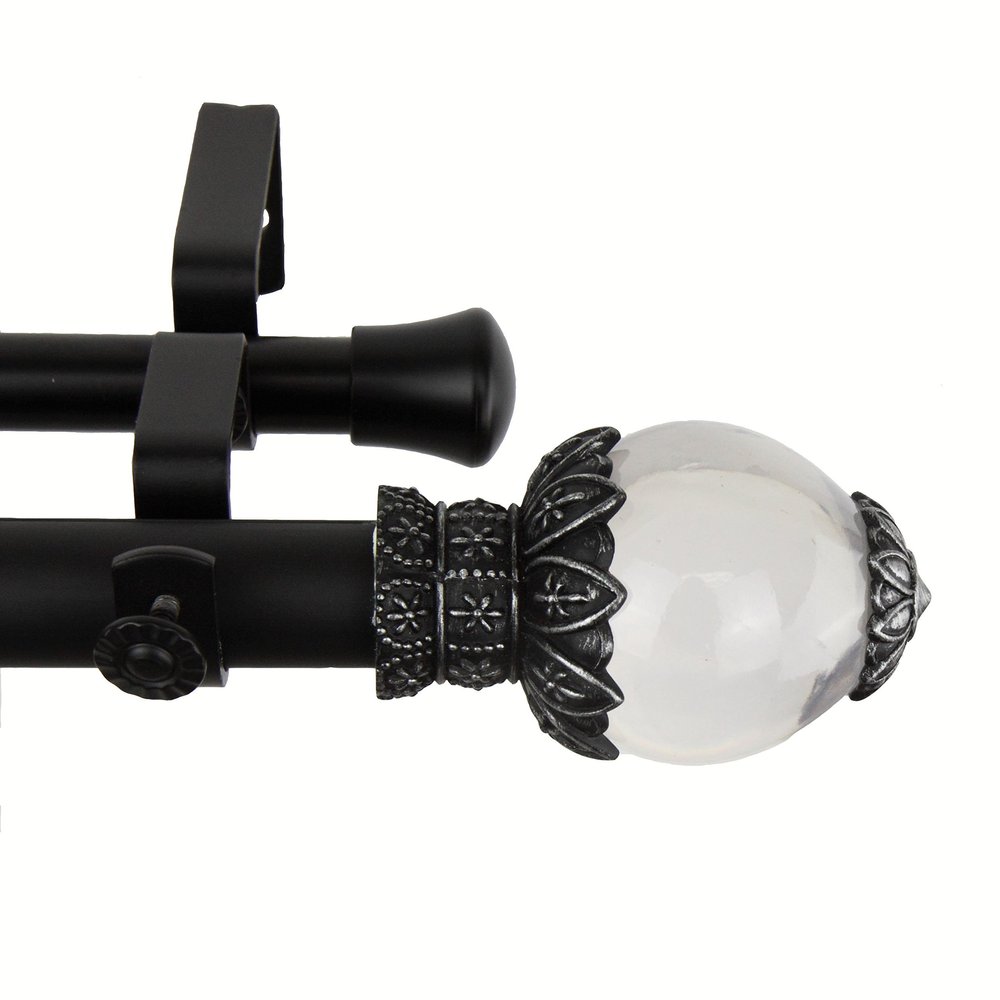 A&F Rod Decor - Luminous Double Curtain Rod 1 inch Diameter, 160-240 inch - Black