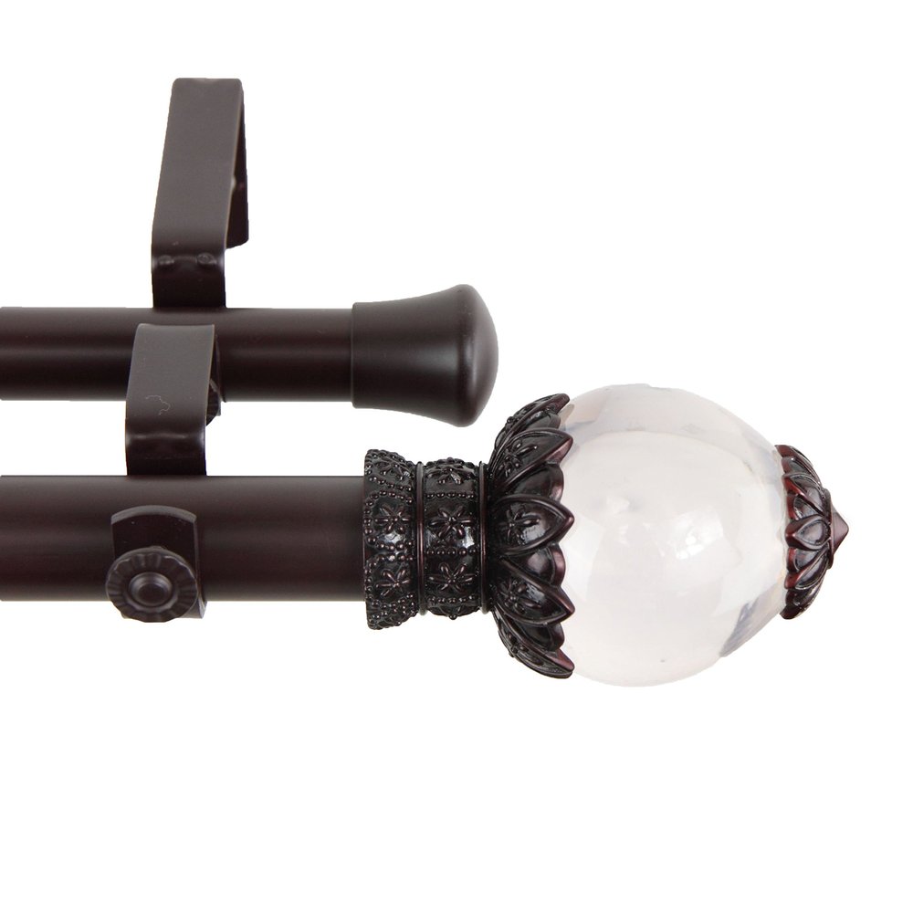 A&F Rod Decor - Luminous Double Curtain Rod 1 inch Diameter, 160-240 inch - Mahogany