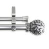 A&F Rod Decor - Rosette Double Curtain Rod 1 inch Diameter, 160-240 inch - Satin Nickel view 1