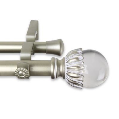A&F Rod Decor - Reese Double Curtain Rod 1 inch Diameter, 160-240 inch - Light Gold