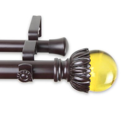 A&F Rod Decor - Reese Double Curtain Rod 1 inch Diameter, 160-240 inch - Mahogany