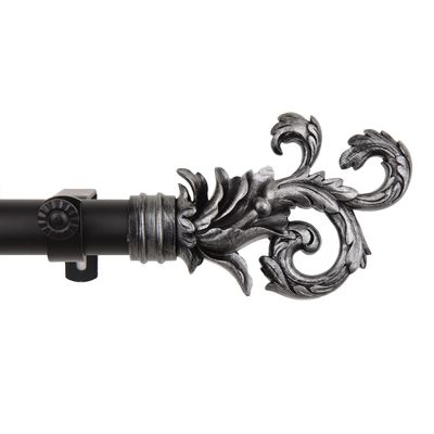A&F Rod Decor - Prance Curtain Rod 1 inch Diameter, 160-240 inch - Black