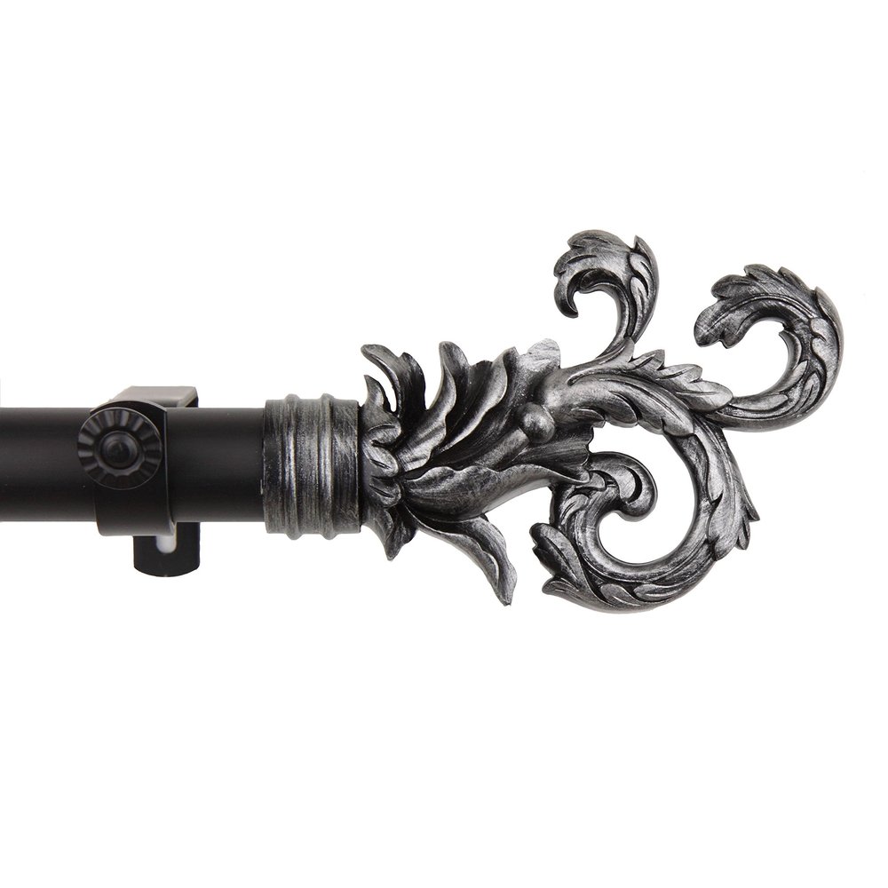 A&F Rod Decor - Prance Curtain Rod 1 inch Diameter, 160-240 inch - Black