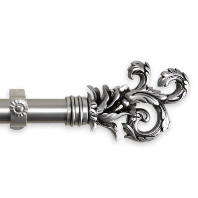 A&F Rod Decor - Prance Curtain Rod 1 inch Diameter, 160-240 inch - Satin Nickel