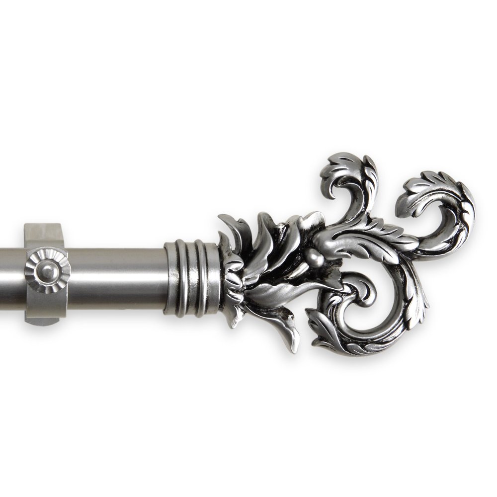 A&F Rod Decor - Prance Curtain Rod 1 inch Diameter, 160-240 inch - Satin Nickel