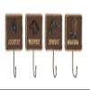 Deco 79 Wood Metal Wall Hook S/4 6" W, 10" H-93888, 6" x 10" view 1
