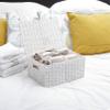 ARPAN Paper Rope Storage Basket Box with Lid-White, Large view 2