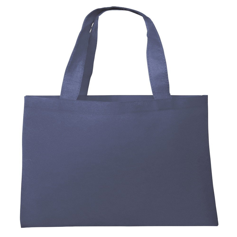 Eco Friendly Reusable Non-Woven Grocery Shopping Bag Ideal Standard Size (100, Navy)