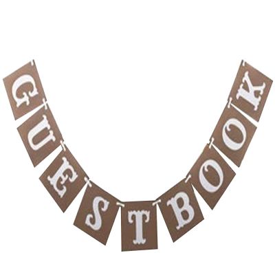 Guest Book Bunting Banner for Hen Do Wedding Engagement Anniversary Celebration Party Reception