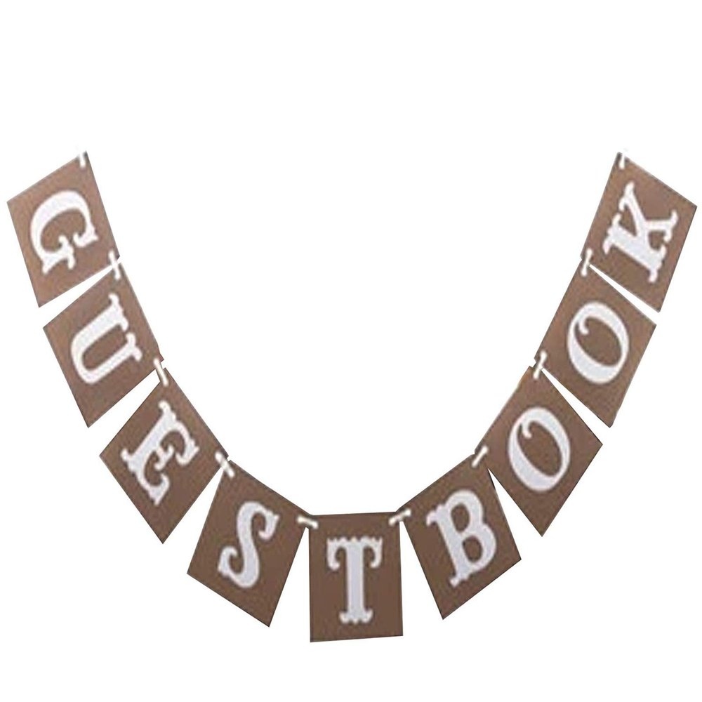 Guest Book Bunting Banner for Hen Do Wedding Engagement Anniversary Celebration Party Reception