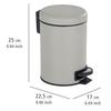 Anatomicline Pedal bin Leman Taupe, Steel, Beige, 22.5 x 17 x 25 cm view 4