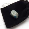 Fundamental Rockhound Products: 1 pc K2 Azurite in Granite Tumbled Stone Gemstone Crystal with Carrying Pouch, info Card, Stone Certification (Small) view 2