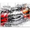 Designart American Street Race Metal Wall Art-MT2615-48x28-4 Panels, 28'' H x 48'' W x 1'' D 4P view 1