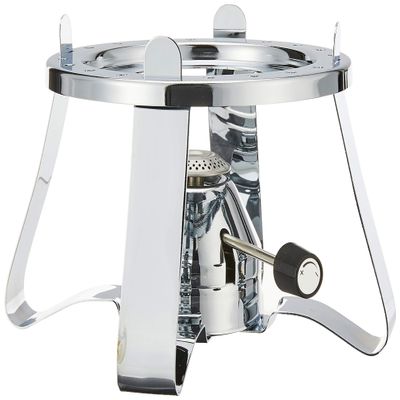 BODUM K11423-16 Pebo Stove with Built-in Gas Reserve Silver Stainless Steel 21.9 x 21.9 x 13.3cm